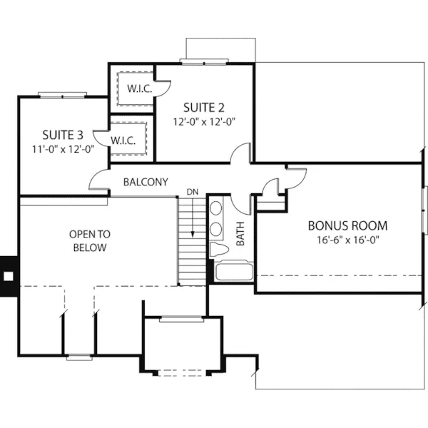 Traditional House Plan Second Floor - Castlecreek Traditional Home 129D-0006 - Search House Plans and More