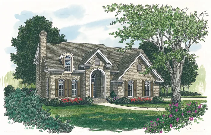Traditional House Plan Front of Home - Castlecreek Traditional Home 129D-0006 - Search House Plans and More