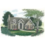 Traditional House Plan Front of House 129D-0006