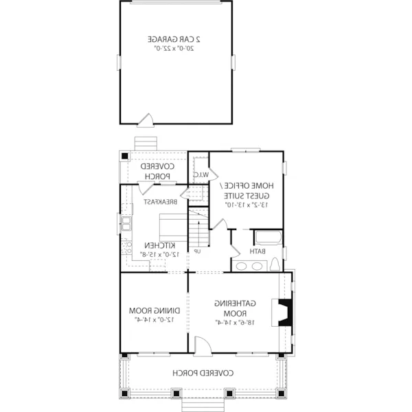 Cabin & Cottage House Plan First Floor - Cornhill Creek Bungalow Home 129D-0008 - Search House Plans and More