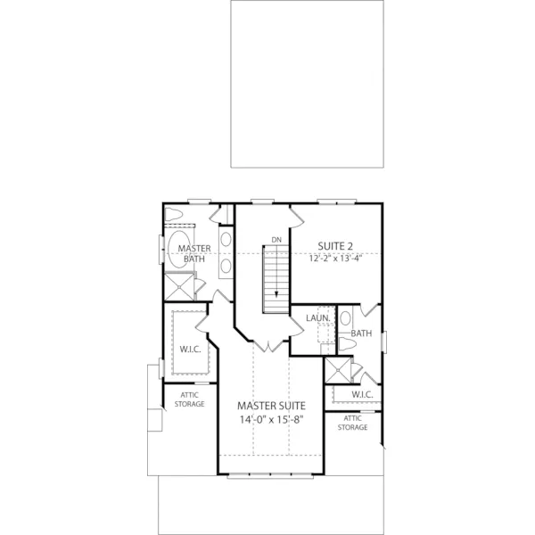 Cabin & Cottage House Plan Second Floor - Cornhill Creek Bungalow Home 129D-0008 - Search House Plans and More