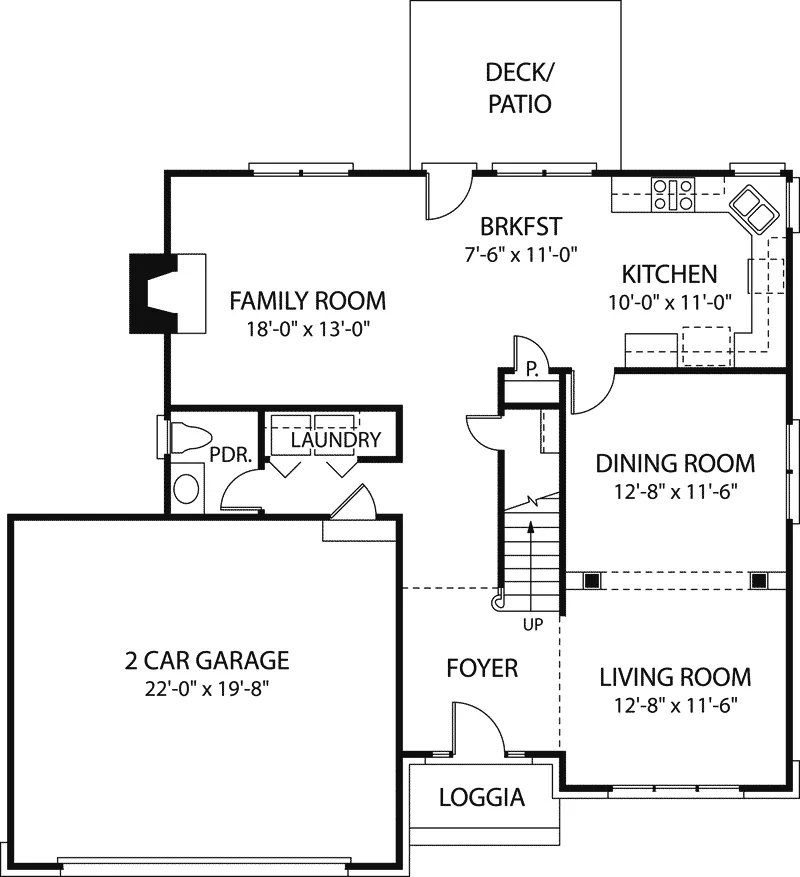 Southern House Plan First Floor - Royalfarm Traditional Home 129D-0009 - Shop House Plans and More