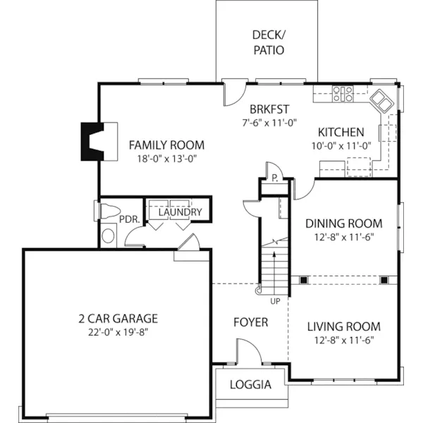 Traditional House Plan First Floor - Royalfarm Traditional Home 129D-0009 - Shop House Plans and More