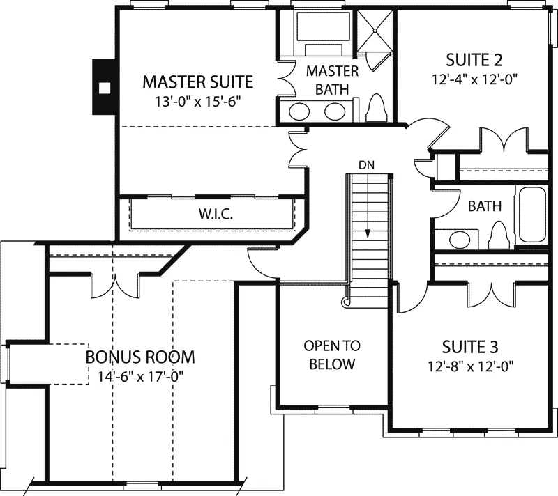 Southern House Plan Second Floor - Royalfarm Traditional Home 129D-0009 - Shop House Plans and More