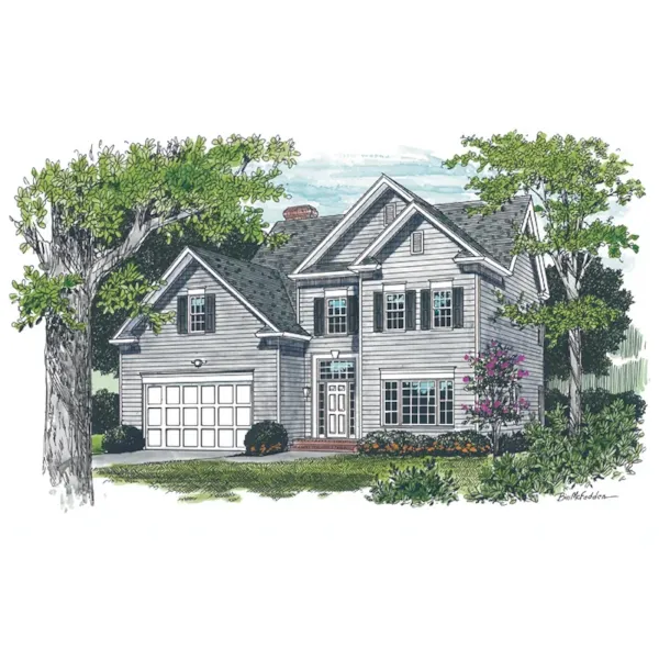 Traditional House Plan Front of Home - Royalfarm Traditional Home 129D-0009 - Shop House Plans and More