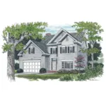 Traditional House Plan Front of House 129D-0009