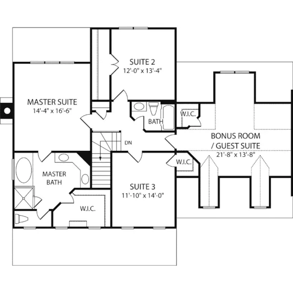 Colonial House Plan Second Floor - Sheephill Farm Country Home 129D-0010 - Shop House Plans and More