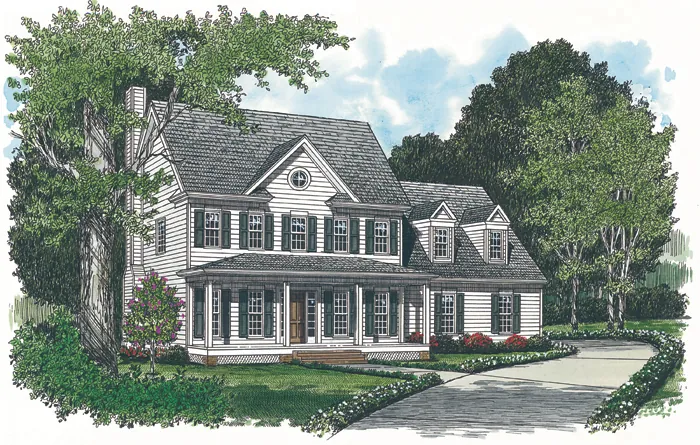 Lowcountry House Plan Front of Home - Sheephill Farm Country Home 129D-0010 - Shop House Plans and More