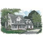 Colonial House Plan Front of House 129D-0010