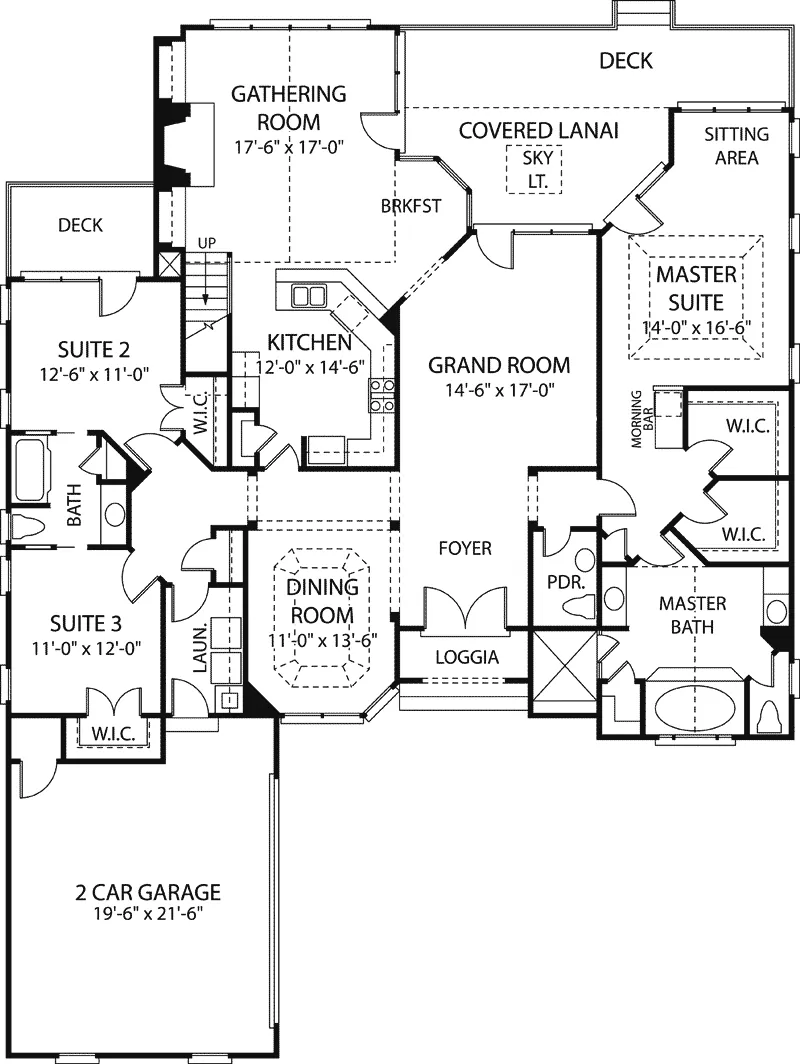Italian House Plan First Floor - Rothweiler Traditional Home 129D-0011 - Shop House Plans and More