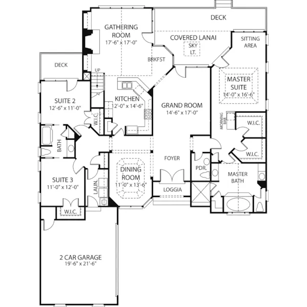 Italian House Plan First Floor - Rothweiler Traditional Home 129D-0011 - Shop House Plans and More