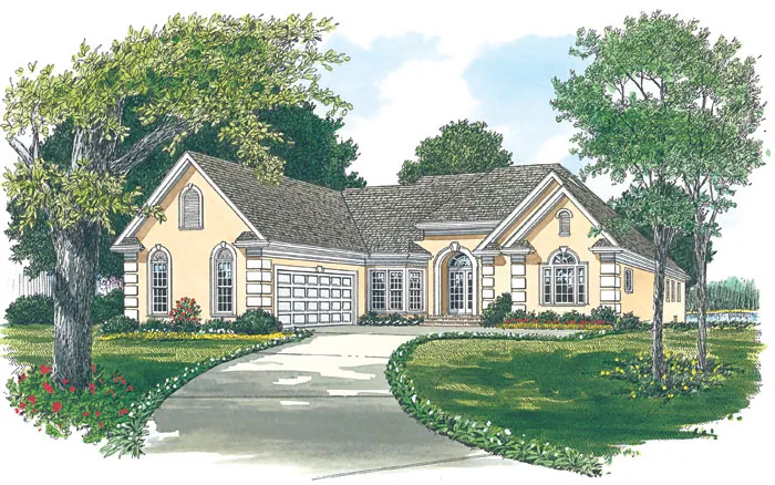 Italian House Plan Front Image - Rothweiler Traditional Home 129D-0011 - Shop House Plans and More