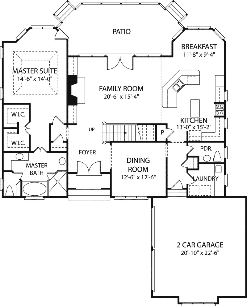 Rustic House Plan First Floor - Alana European Home 129D-0012 - Search House Plans and More