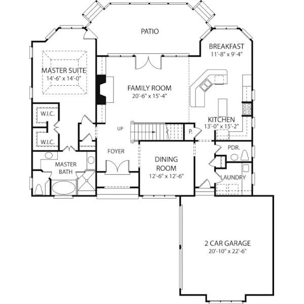 Rustic House Plan First Floor - Alana European Home 129D-0012 - Search House Plans and More