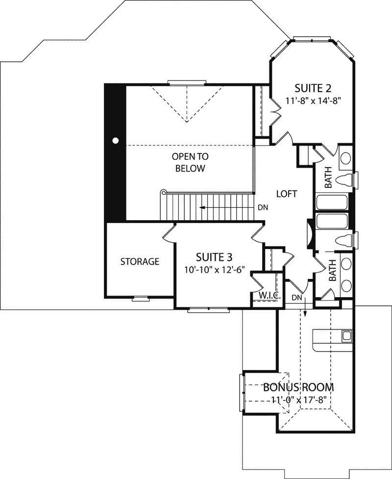 Country French House Plan Second Floor - Alana European Home 129D-0012 - Search House Plans and More