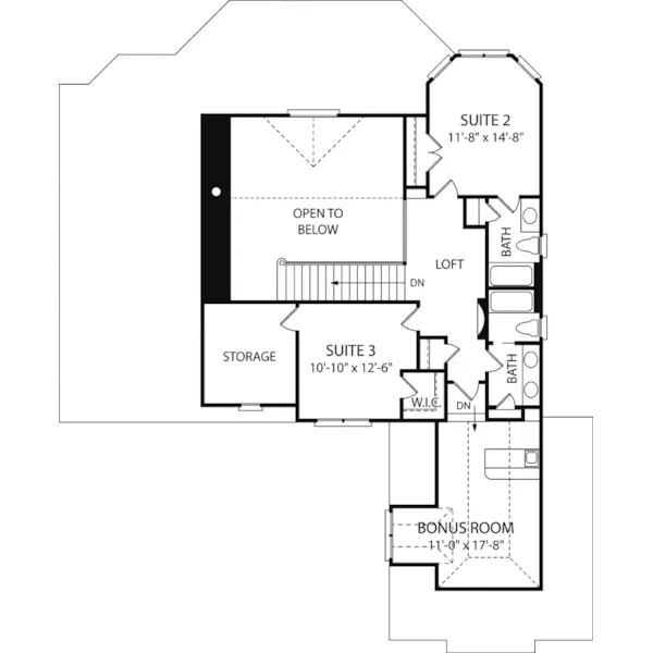 Rustic House Plan Second Floor - Alana European Home 129D-0012 - Search House Plans and More