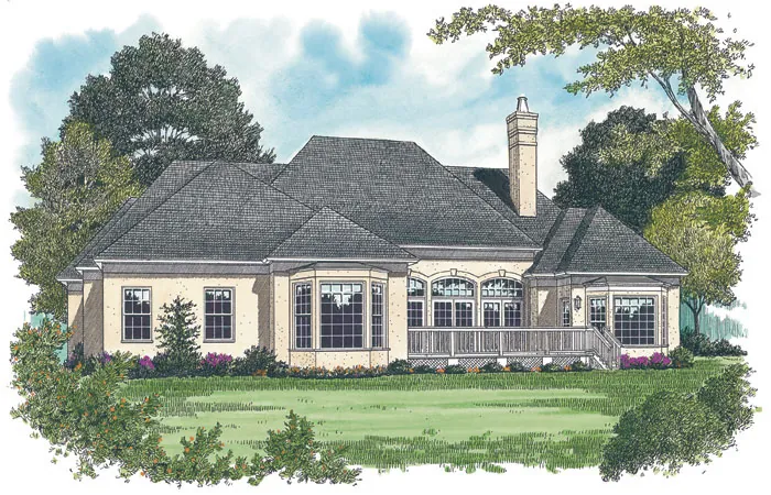 Ranch House Plan Color Image of House - Niagara Falls European Home 129D-0014 - Shop House Plans and More