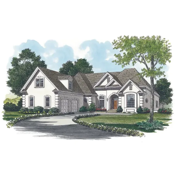 Neoclassical House Plan Front of Home - Littleheart Traditional Home 129D-0015 - Shop House Plans and More