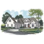 Traditional House Plan Front of House 129D-0015