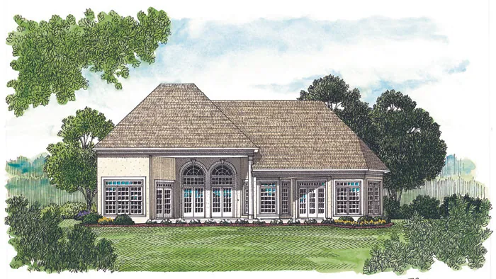 Neoclassical House Plan Color Image of House - Littleheart Traditional Home 129D-0015 - Shop House Plans and More