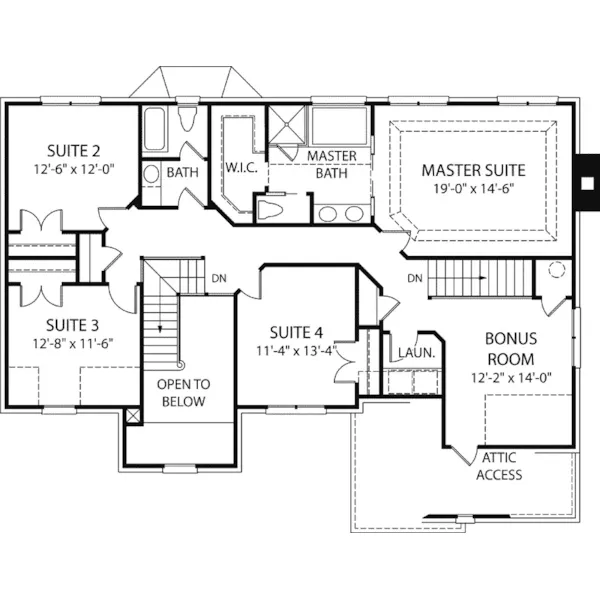 Traditional House Plan Second Floor - Lionscreek Traditional Home 129D-0016 - Shop House Plans and More