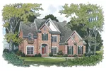 Traditional House Plan Front of House 129D-0016