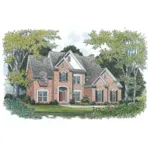 Traditional House Plan Front of House 129D-0016