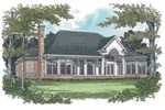 Traditional House Plan Color Image of House - Cabot Georgian Ranch Home 129D-0017 - Search House Plans and More