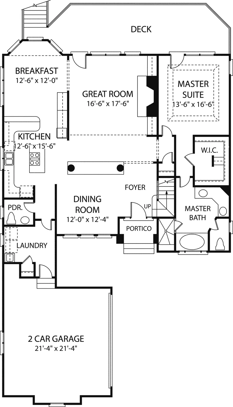 Italian House Plan First Floor - Sea Beauty Sunbelt Home 129D-0018 - Shop House Plans and More