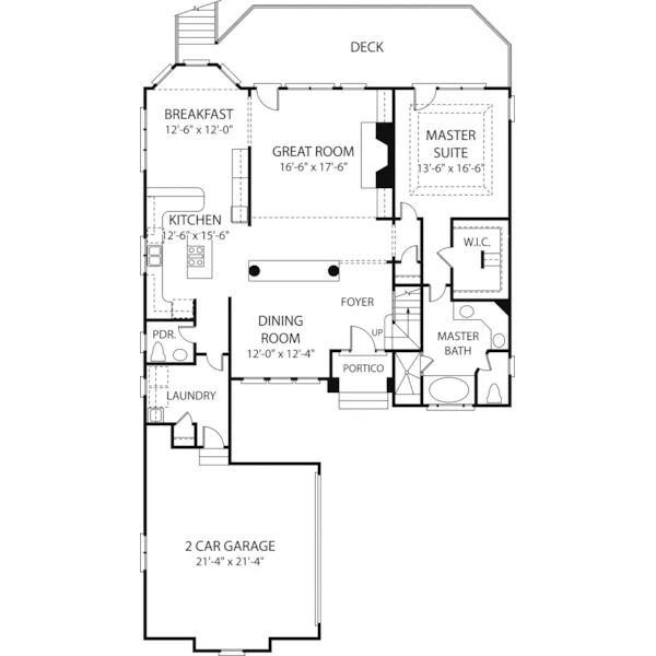 Italian House Plan First Floor - Sea Beauty Sunbelt Home 129D-0018 - Shop House Plans and More