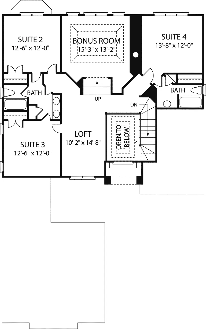 Italian House Plan Second Floor - Sea Beauty Sunbelt Home 129D-0018 - Shop House Plans and More