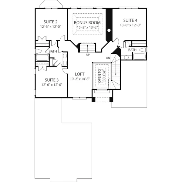 Italian House Plan Second Floor - Sea Beauty Sunbelt Home 129D-0018 - Shop House Plans and More