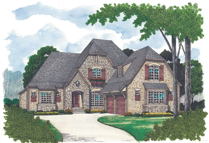 Early American House Plan Front Image - Devora European Home 129D-0020 - Search House Plans and More