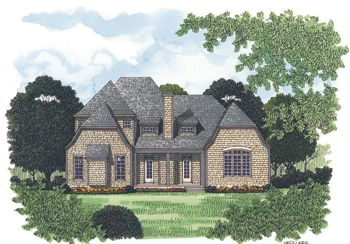 Early American House Plan Color Image of House - Devora European Home 129D-0020 - Search House Plans and More