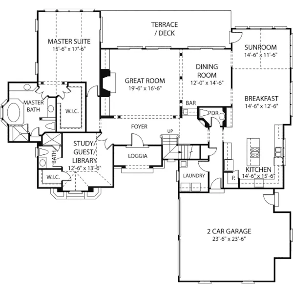 Craftsman House Plan First Floor - Spiegel European Home 129D-0021 - Shop House Plans and More