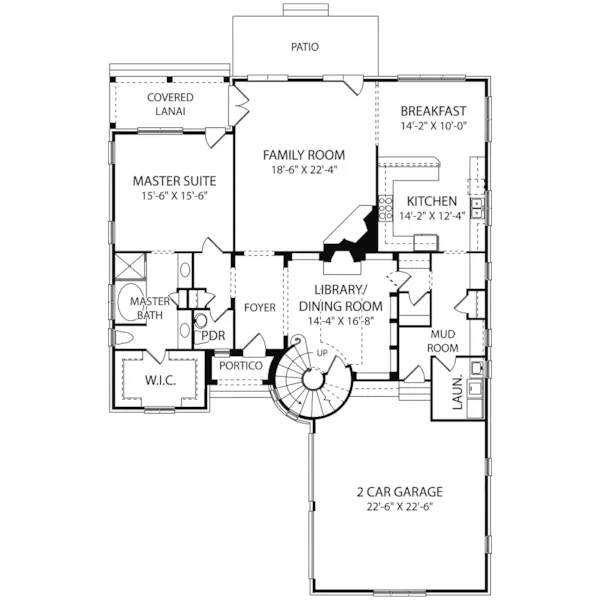 Early American House Plan First Floor - Moscato Luxury European Home 129D-0022 - Shop House Plans and More