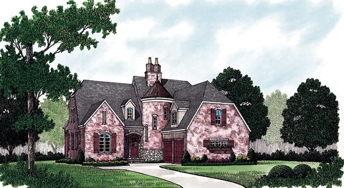 Early American House Plan Front of Home - Moscato Luxury European Home 129D-0022 - Shop House Plans and More