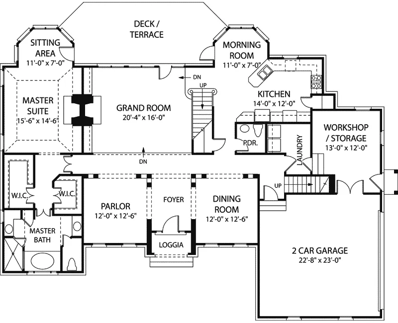Traditional House Plan First Floor - Dietrich Luxury Traditional Home 129D-0023 - Search House Plans and More
