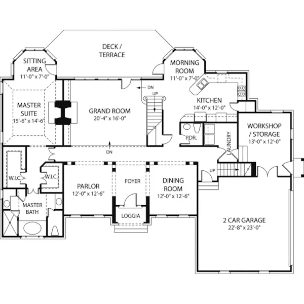 Traditional House Plan First Floor - Dietrich Luxury Traditional Home 129D-0023 - Search House Plans and More