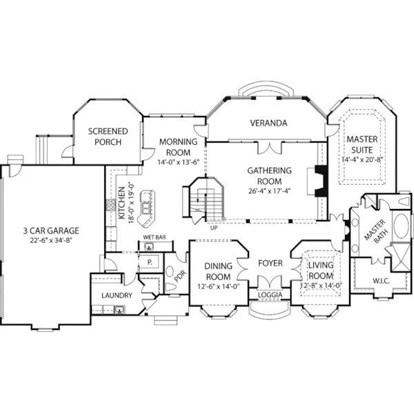 Southern House Plan First Floor - Blairwood Luxury Home 129D-0034 - Search House Plans and More