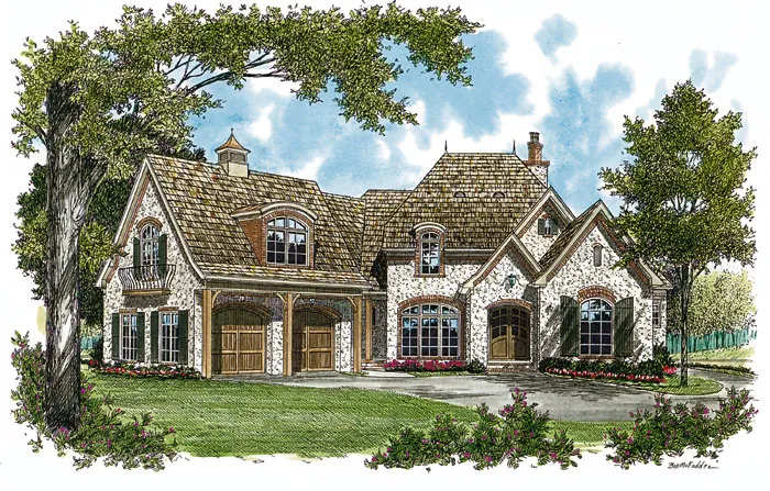 European House Plan Front Image - Weinstein Luxury Home 129S-0001 - Shop House Plans and More