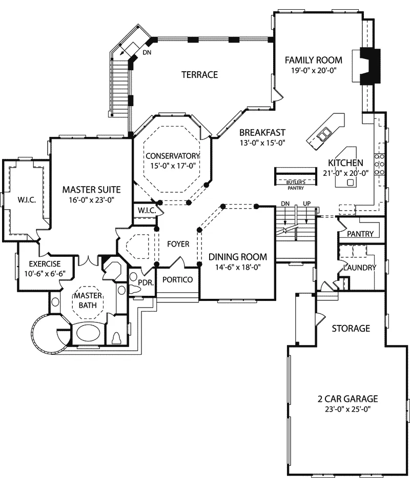 European House Plan First Floor - Derby Place Luxury Rustic Home 129S-0003 - Search House Plans and More