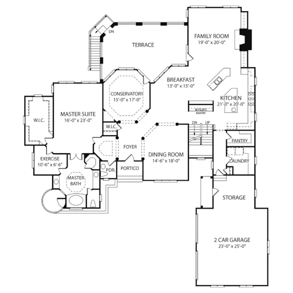 English Cottage House Plan First Floor - Derby Place Luxury Rustic Home 129S-0003 - Search House Plans and More