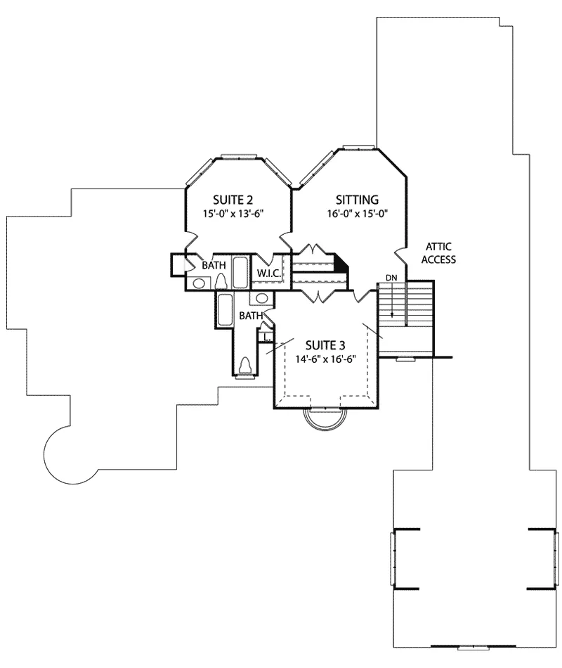 European House Plan Second Floor - Derby Place Luxury Rustic Home 129S-0003 - Search House Plans and More