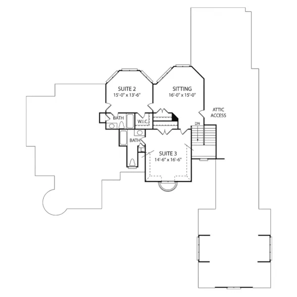 English Cottage House Plan Second Floor - Derby Place Luxury Rustic Home 129S-0003 - Search House Plans and More