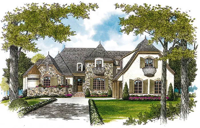 European House Plan Front Image - Derby Place Luxury Rustic Home 129S-0003 - Search House Plans and More