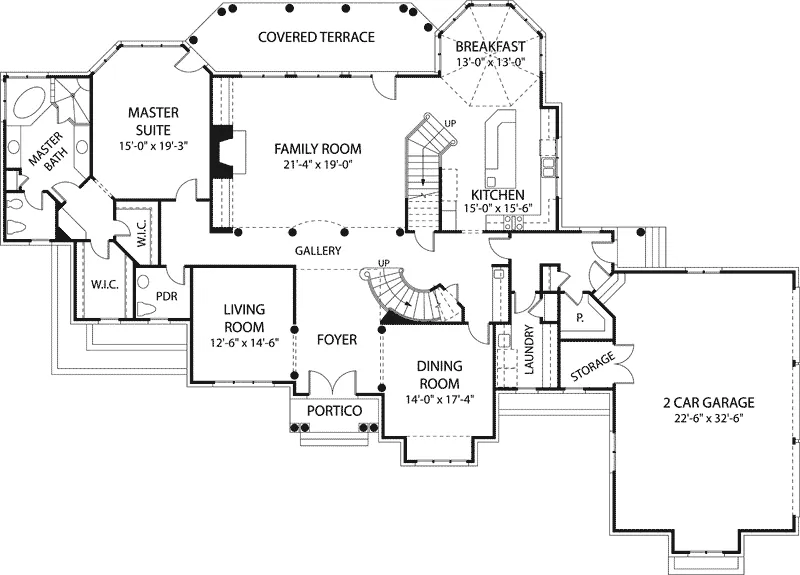 Traditional House Plan First Floor - Fultonspring Luxury Home 129S-0004 - Search House Plans and More