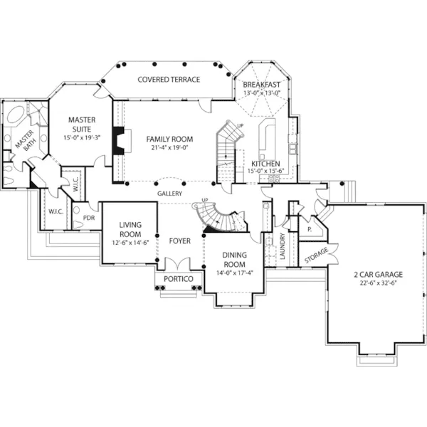 Traditional House Plan First Floor - Fultonspring Luxury Home 129S-0004 - Search House Plans and More