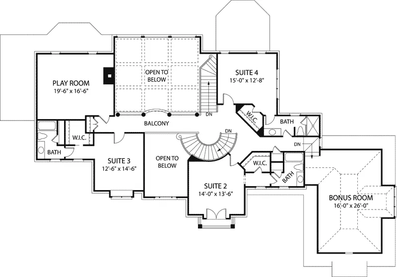 Traditional House Plan Second Floor - Fultonspring Luxury Home 129S-0004 - Search House Plans and More