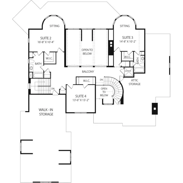 Luxury House Plan Second Floor - Vienna Manor Luxury Home 129S-0006 - Shop House Plans and More